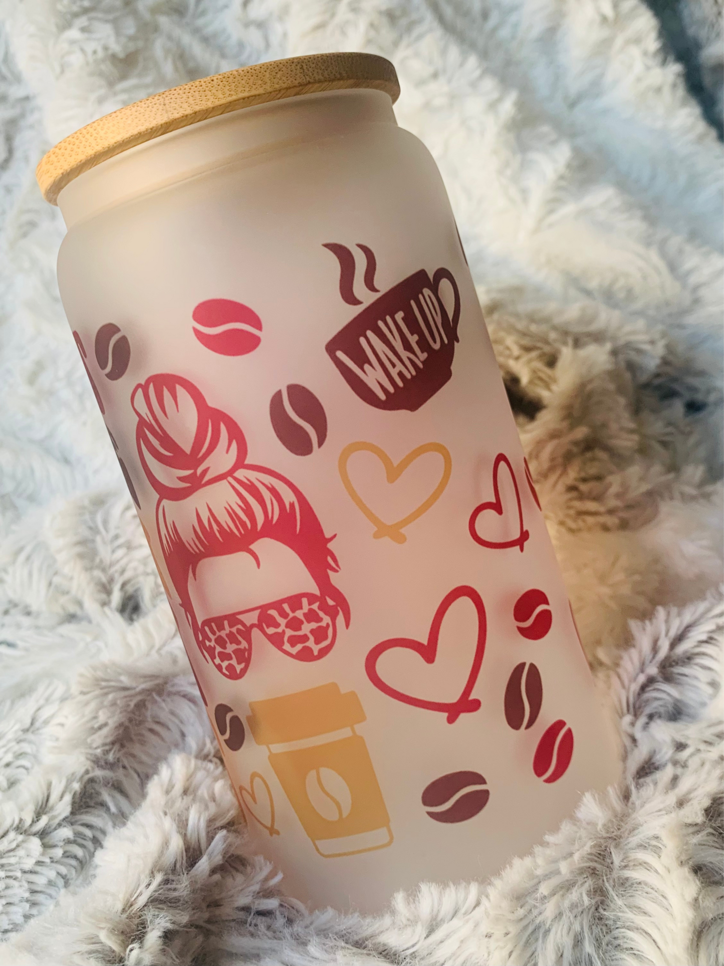 First Coffee Then Mom Shit 16oz Frosted Glass Cup