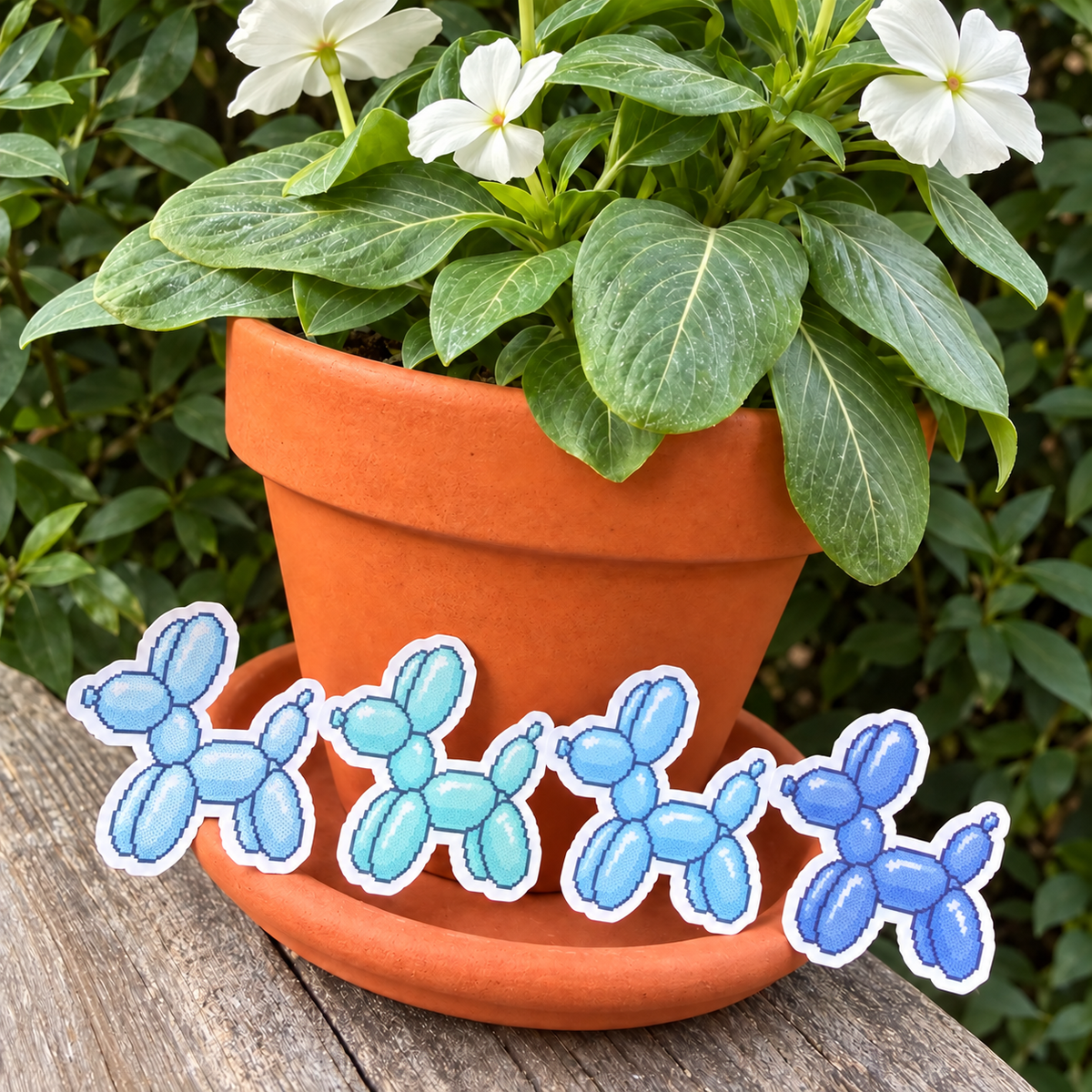 Pixel Balloon Dog Quad Sticker