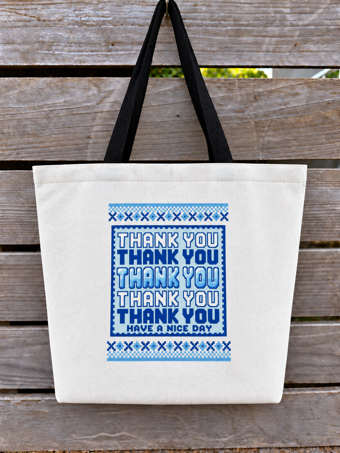 Pixel Thank You (Have A Nice Day) Tote