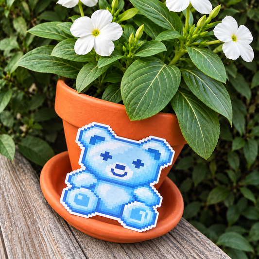 Pixel Teddy Sticker