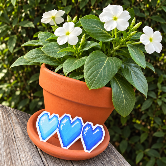 Pixel Heart Trio Sticker