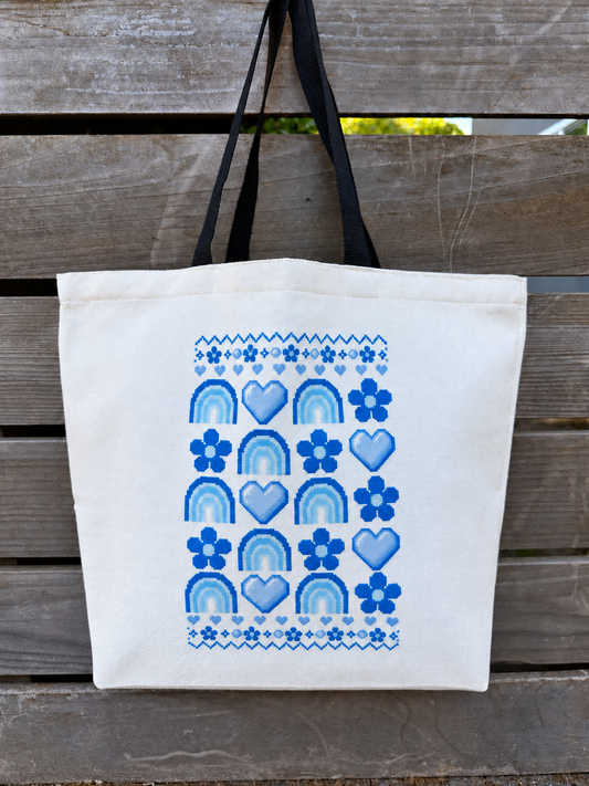 Pixel Rainbow, Heart & Rainbow Tote