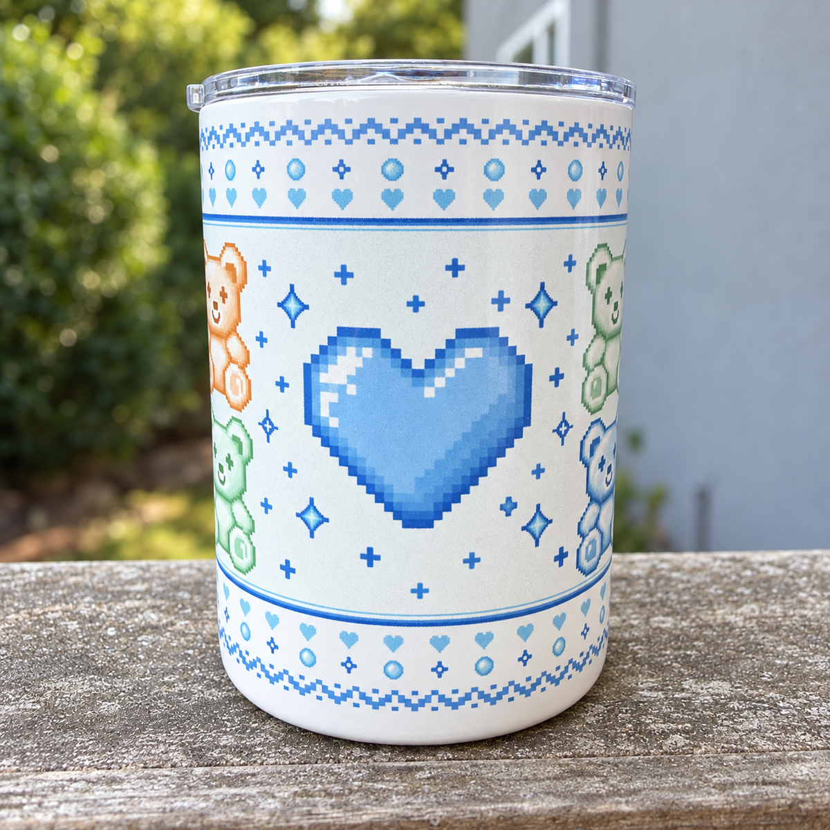 Pixel Teddy Bears & Heart Mug
